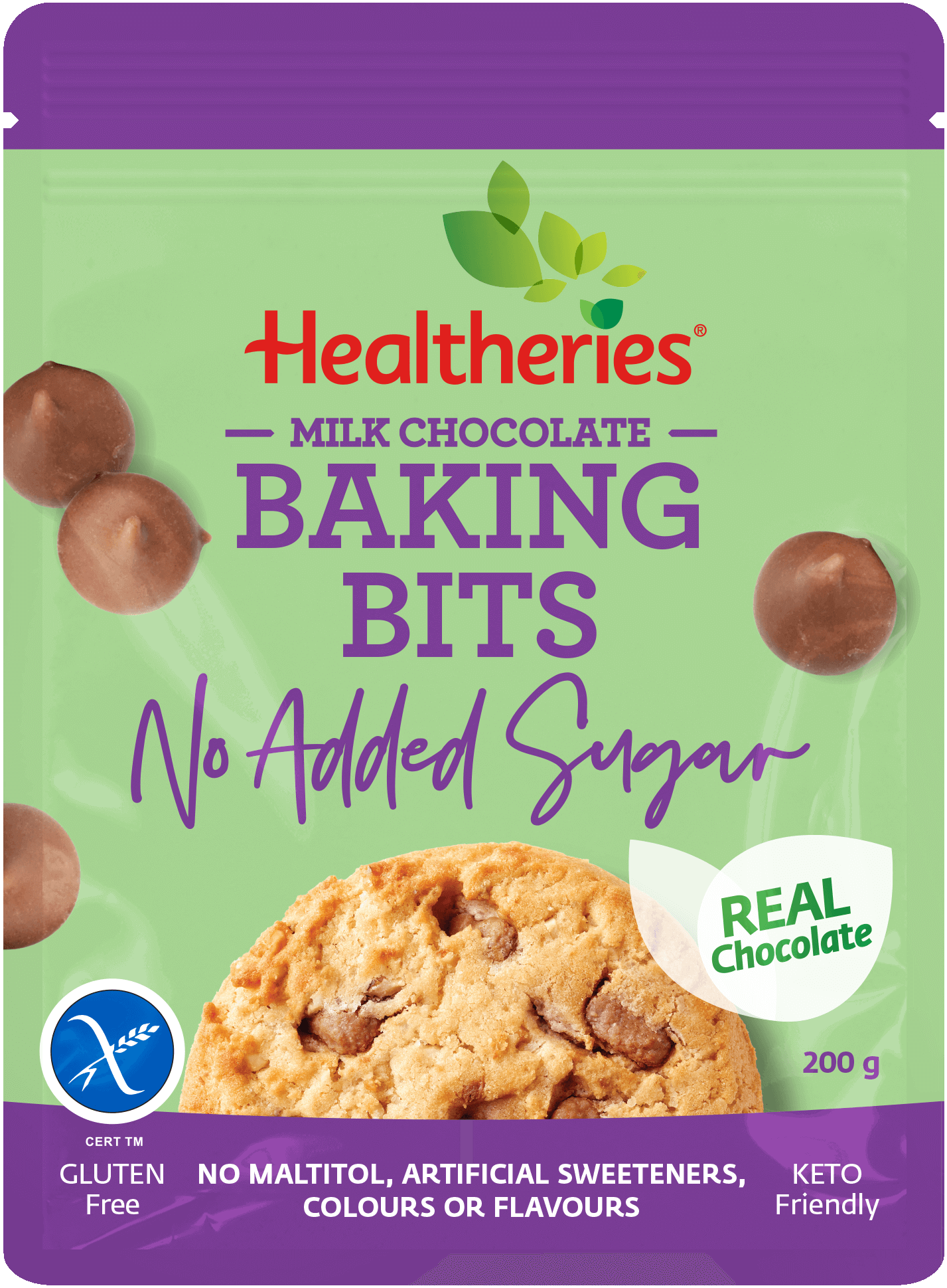 No Added Sugar Baking Bits Milk Chocolate